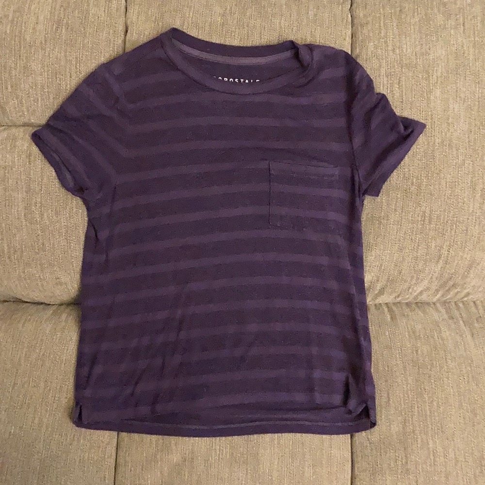 Purple striped crop top